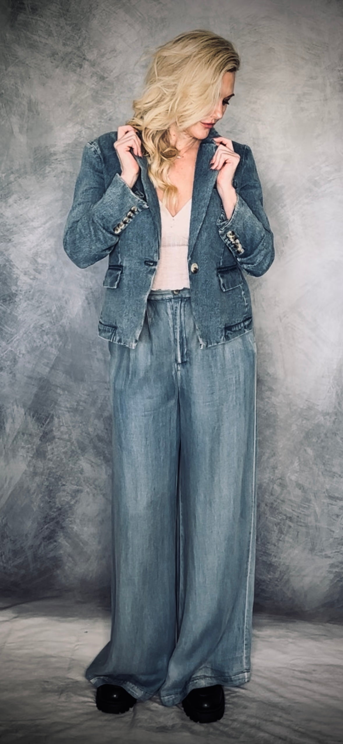 Denim Wide Leg Trouser