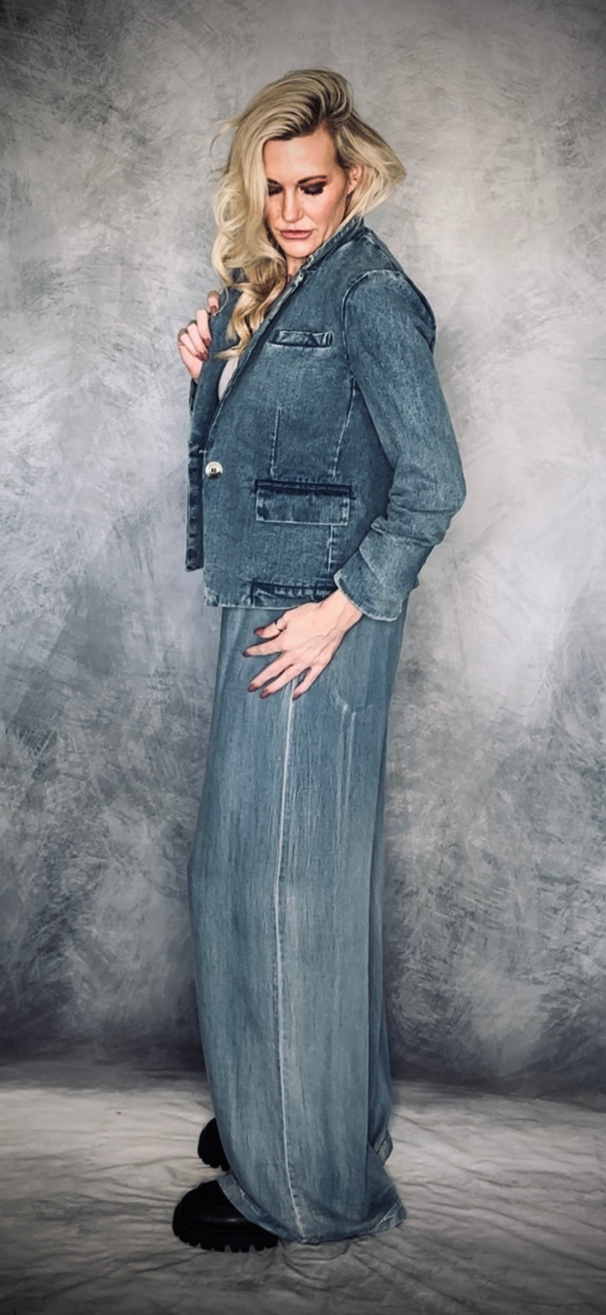 Denim Wide Leg Trouser