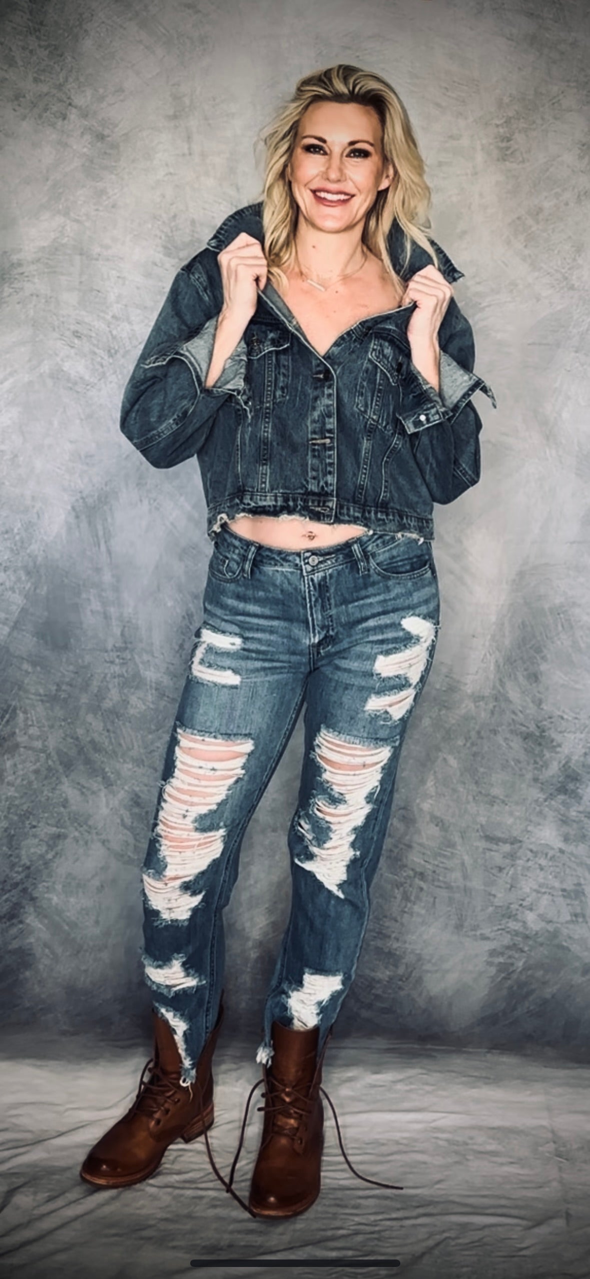 Distressed Denim Jacket