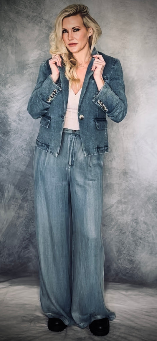 Denim Wide Leg Trouser