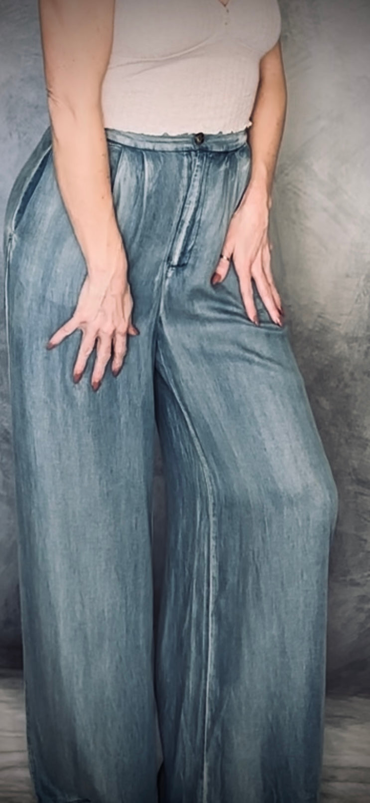 Denim Wide Leg Trouser