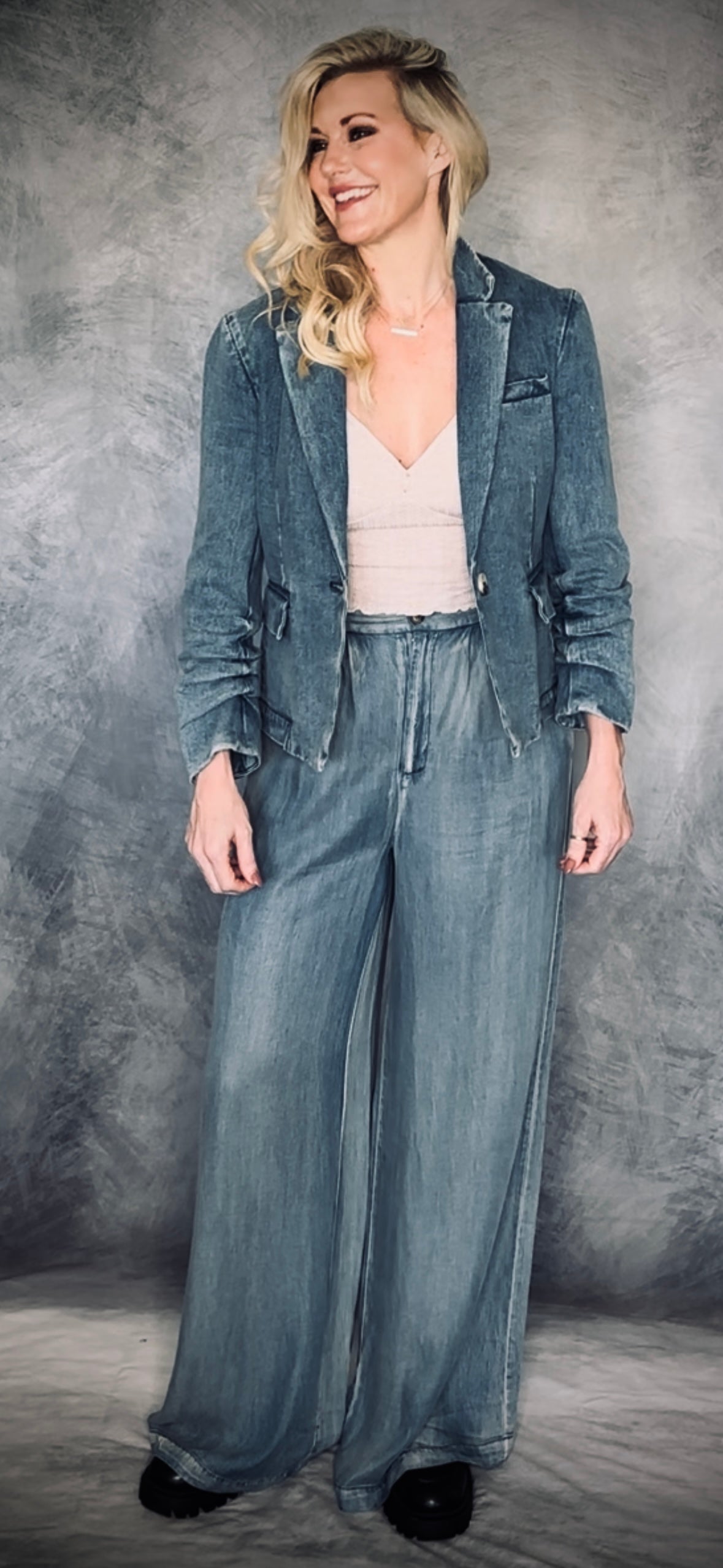 Denim Wide Leg Trouser