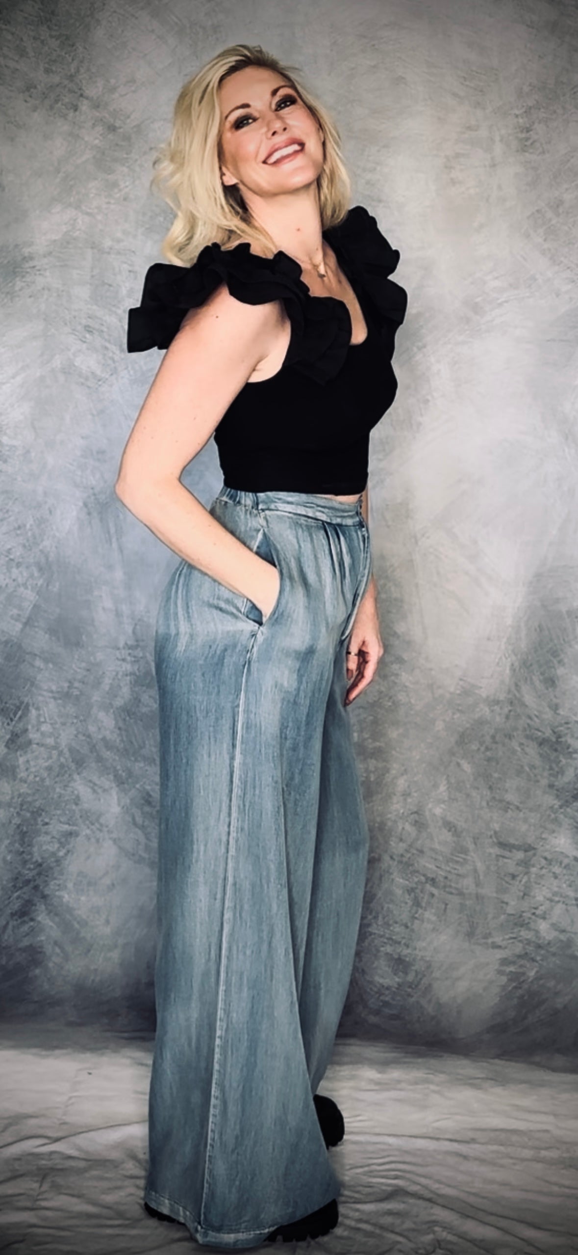 Denim Wide Leg Trouser